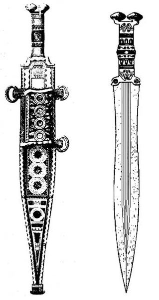 Ricostruzione della spada iberica progenitrice del gladio romano